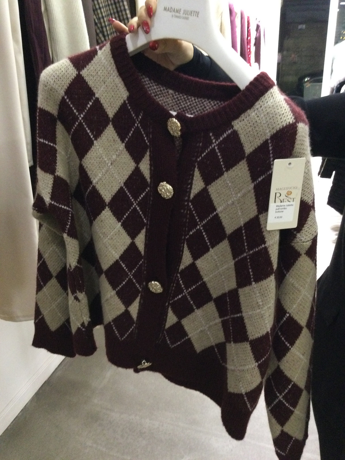 Pull rombo bottone