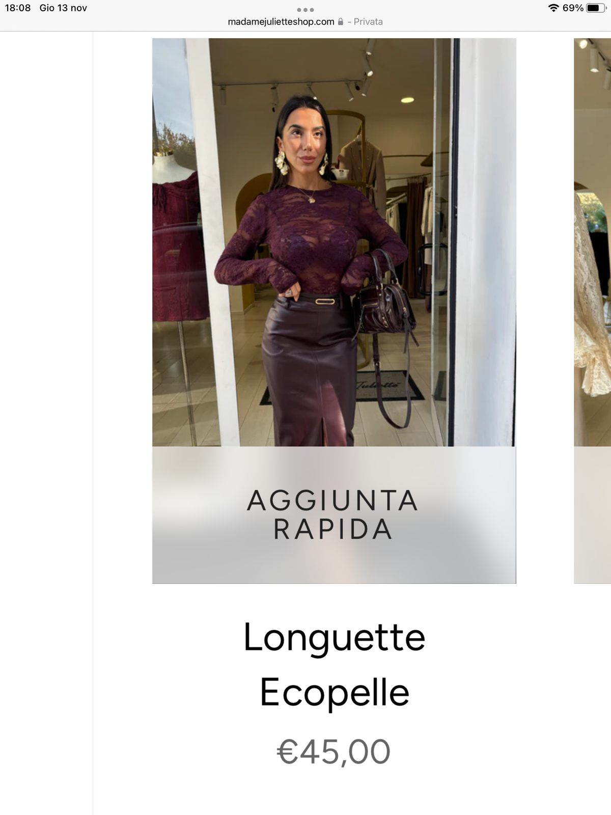 Longuette ecopelle